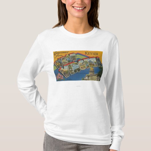 Keyser、ウェストヴァージニア-大きい手紙場面 Tシャツ (正面)