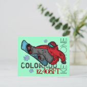 Keystone Coloradoスノーボーダー標高ポストカード ポストカード (スタンド正面)