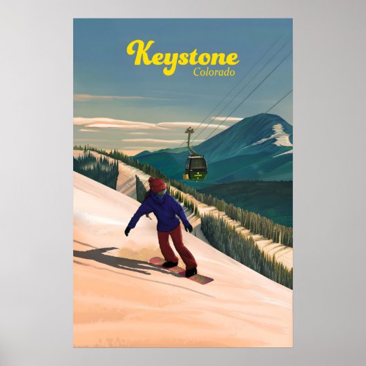 Keystone Snowboarding Travel Poster ポスター (正面)