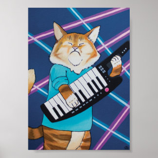 Keytar Cat 5x7 ポスター
