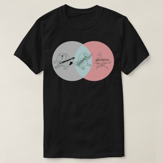 Keytar Platypus Venn Diagram Gray Blue Pink Tシャツ (デザイン正面)
