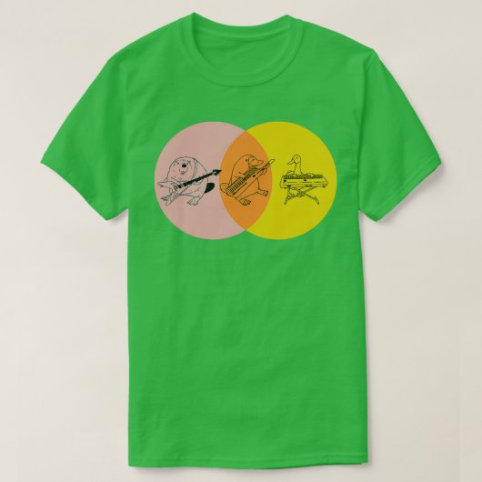 Keytar Platypus Venn Diagram Purple Orange Yellow Tシャツ (デザイン正面)