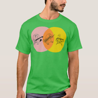 Keytar Platypus Venn Diagram Purple Orange Yellow Tシャツ