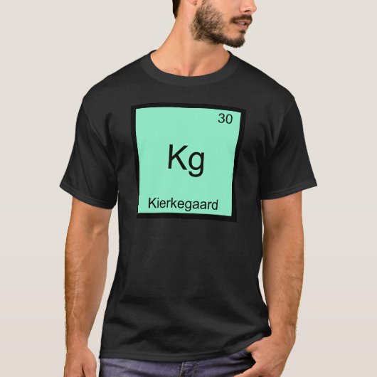 Kg - Kierkegaardのおもしろいな要素化学記号T Tシャツ (正面)