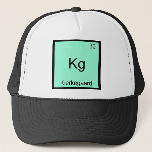 Kg - Kierkegaard元素おもしろい化学シンボルT キャップ (正面)