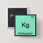 Kg - Kierkegaard元素おもしろい化学シンボルT 缶バッジ (正面&裏面)
