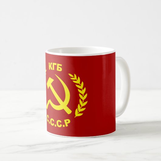 KGB CCCPのソ連国旗 コーヒーマグカップ (正面右)