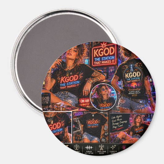 KGODラジオの深夜放送 マグネット (正面/裏面)