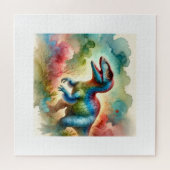 Khaan Dinosaur 010824AREF146 - Watercolor ジグソーパズル (横)
