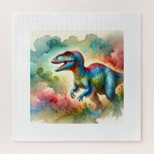 Khaan Dinosaur 010824AREF146 - Watercolor ジグソーパズル (縦)