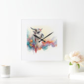 Khaan in Watercolor 150724AREF102 - Watercolor スクエア壁時計 (ホーム)