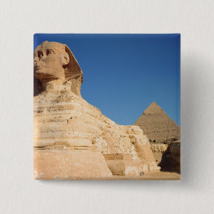 Khafre、ギーザのスフィンクスそしてピラミッド 缶バッジ
