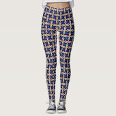 Khaki and blue chequered Leggings レギンス (正面)