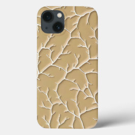 Khaki Branch Pattern iPhone Case with Texture iPhone 13ケース