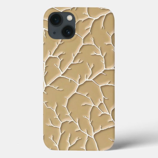Khaki Branch Pattern iPhone Case with Texture Case-Mate iPhoneケース (裏面)
