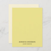 Khaki Color Professional Modern Plain Minimalist ノートカード (正面/裏面)