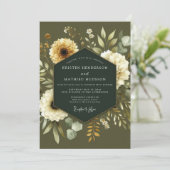 Khaki Cream Botanical Wedding 招待状 (スタンド正面)