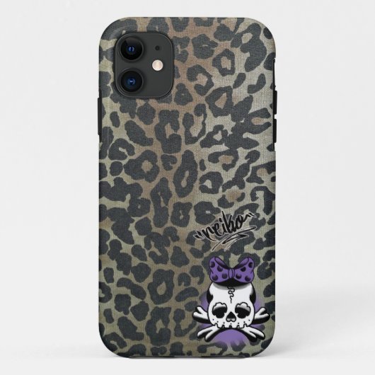 Khaki Leopard Dokuro-Chan Case-Mate iPhoneケース (裏面)