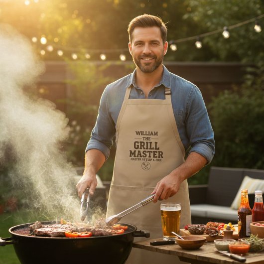 Khaki/Tan Apron The Grill Master - Personalized スタンダードエプロン