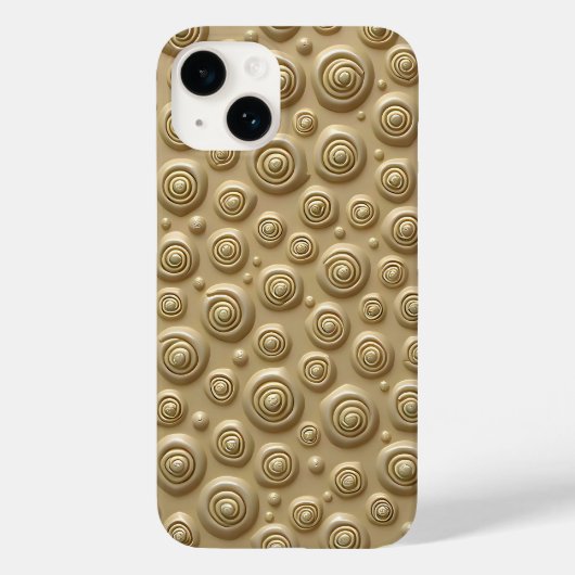 Khaki Textured iPhone Case with Spiral Design Case-Mate iPhoneケース (裏面)