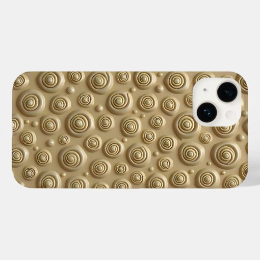 Khaki Textured iPhone Case with Spiral Design Case-Mate iPhoneケース (裏面 (横))