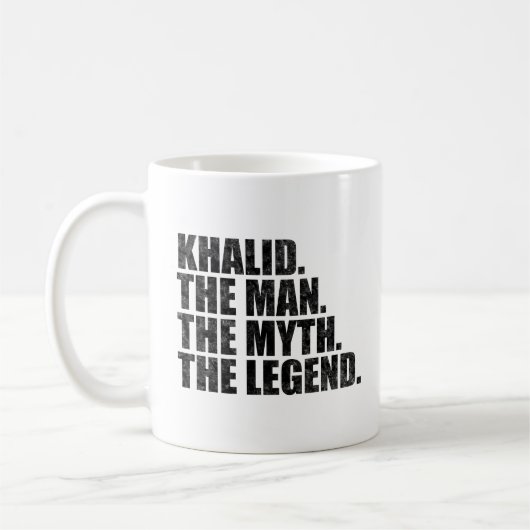 Khalidという名の人、Khalidという男、神話、伝説 コーヒーマグカップ (左)