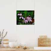 Khalil Gibranの写真と紫のベニバナ引用文 ポスター (キッチン)