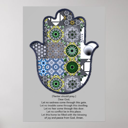 Khamsa Hand Poster Design 2 Renter Upscale ポスター (正面)