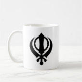 Khandaのシーク教徒の黒 コーヒーマグカップ (左)