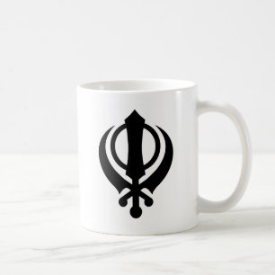 Khandaのシーク教徒の黒 コーヒーマグカップ