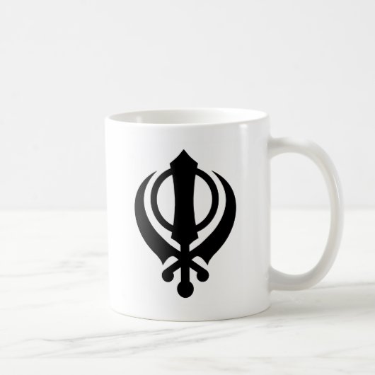 Khandaのシーク教徒の黒 コーヒーマグカップ (右)
