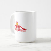 Khatu Shyam Ji 三つ矢 Om デザイン コーヒーマグカップ (正面左)
