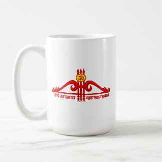 Khatu Shyam Ji 三つ矢 Om デザイン コーヒーマグカップ