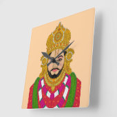 Khatu Shyam Ji Wall Clock スクエア壁時計 (傾斜)