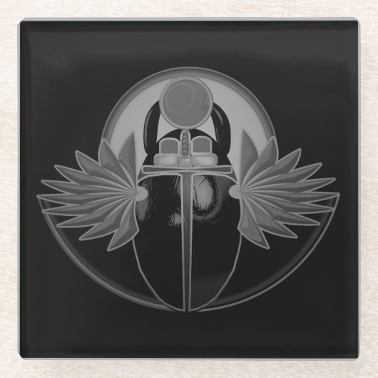 Kherpiライジングサンの神、スカラブト。 ガラスコースター (正面)