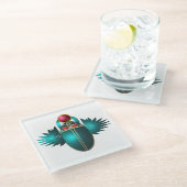 Kherpiライジングサンの神、スカラブト。 ガラスコースター (アングル)