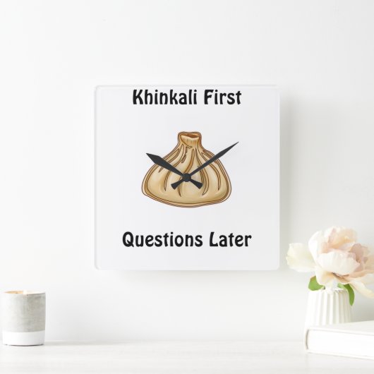 Khinkali スクエア壁時計 (ホーム)