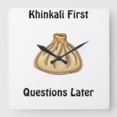 Khinkali スクエア壁時計 (正面)