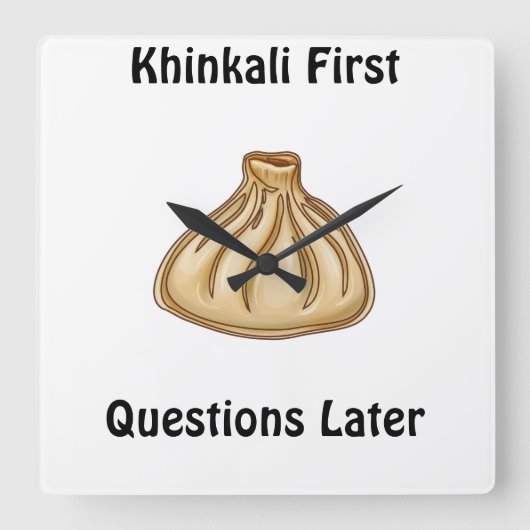 Khinkali スクエア壁時計 (正面)