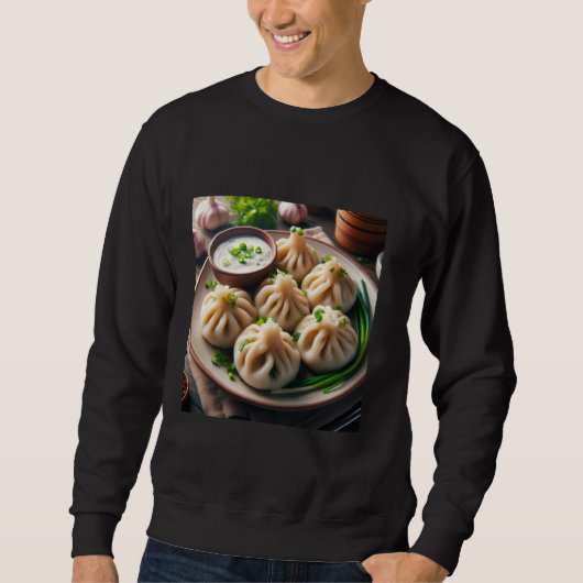 Khinkali Dumpling頼 Foodについて スウェットシャツ (正面)