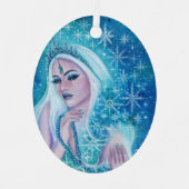 Khione godddess of snow art by Renee Lavoie Holida メタルオーナメント (正面)