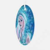 Khione godddess of snow art by Renee Lavoie Holida メタルオーナメント (正面左)