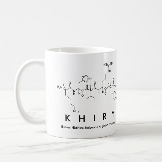 Khiryペプチド名mug コーヒーマグカップ (左)