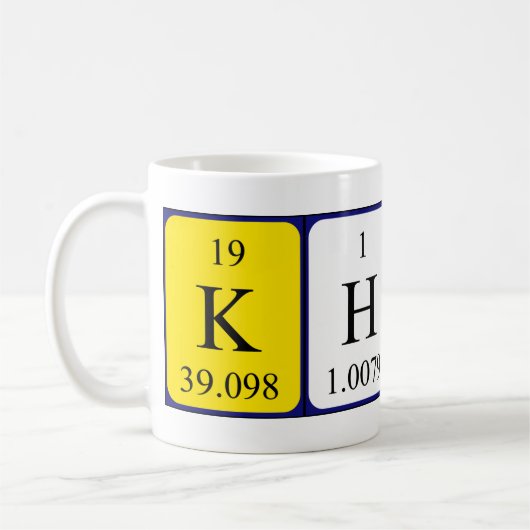 Khiry周期表名mug コーヒーマグカップ (左)
