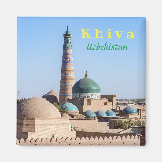 Khiva，ウズベキスタン – イスラームKhodja Minaret & Mosque マグネット (正面)