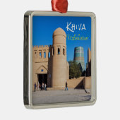 Khiva,ウズベキスタン – ツイン改築ゲート メタルオーナメント (右)