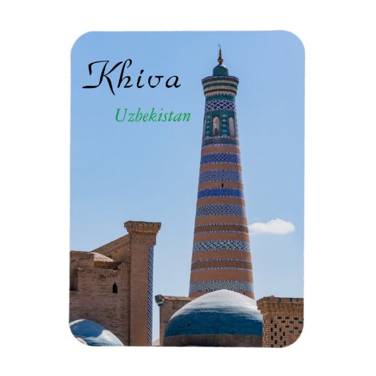 Khiva, Uzbekistan - Islam Khodja Minaret マグネット (縦)