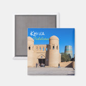 Khiva, Uzbekistan - Twin-turreted Gate マグネット (正面/裏面)
