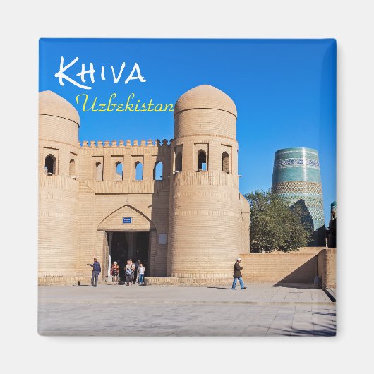 Khiva, Uzbekistan - Twin-turreted Gate マグネット (正面)