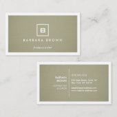 KHKI LINENにあなたのイニシャル/モノグラムとボックスロゴ 名刺 (正面/裏面)